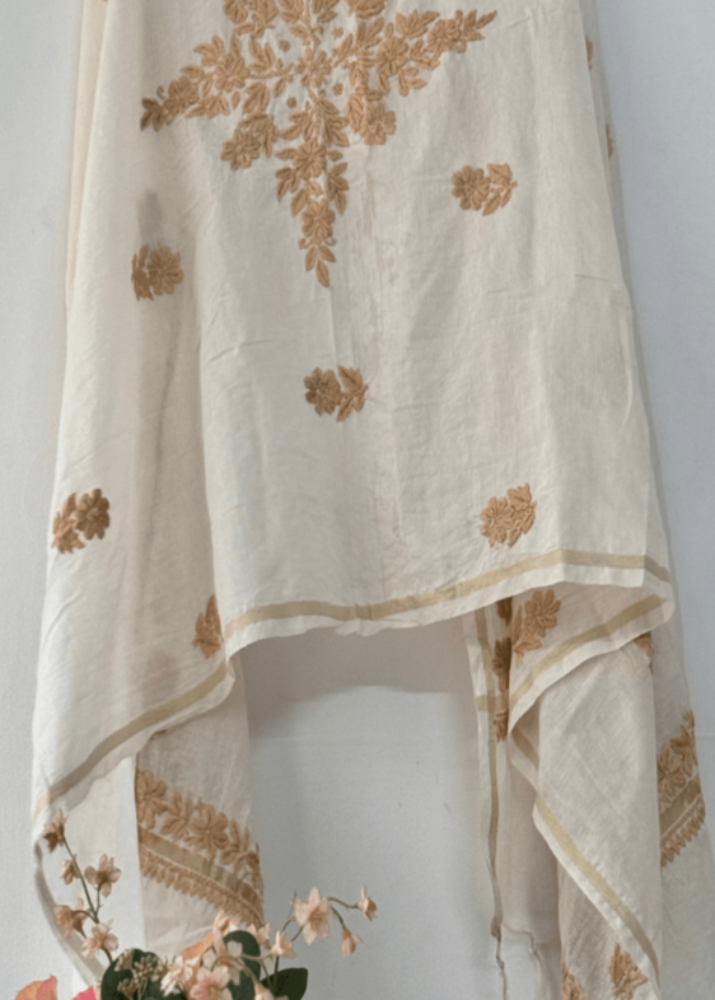 LUCKNOWI CHANDERI SILK DUPPATTA