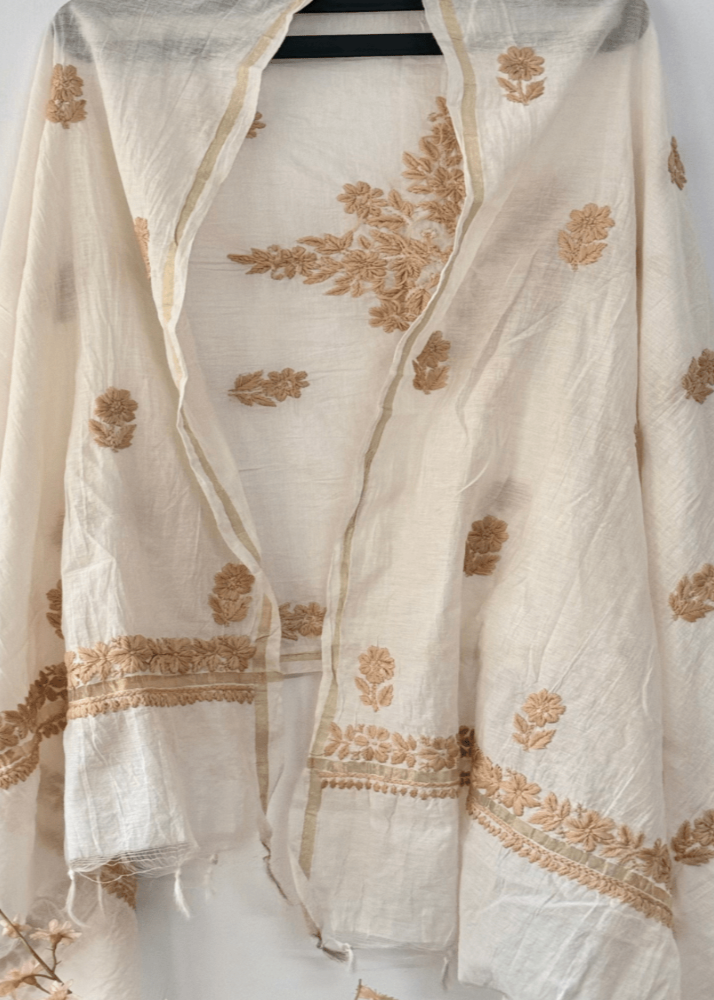 LUCKNOWI CHANDERI SILK DUPPATTA