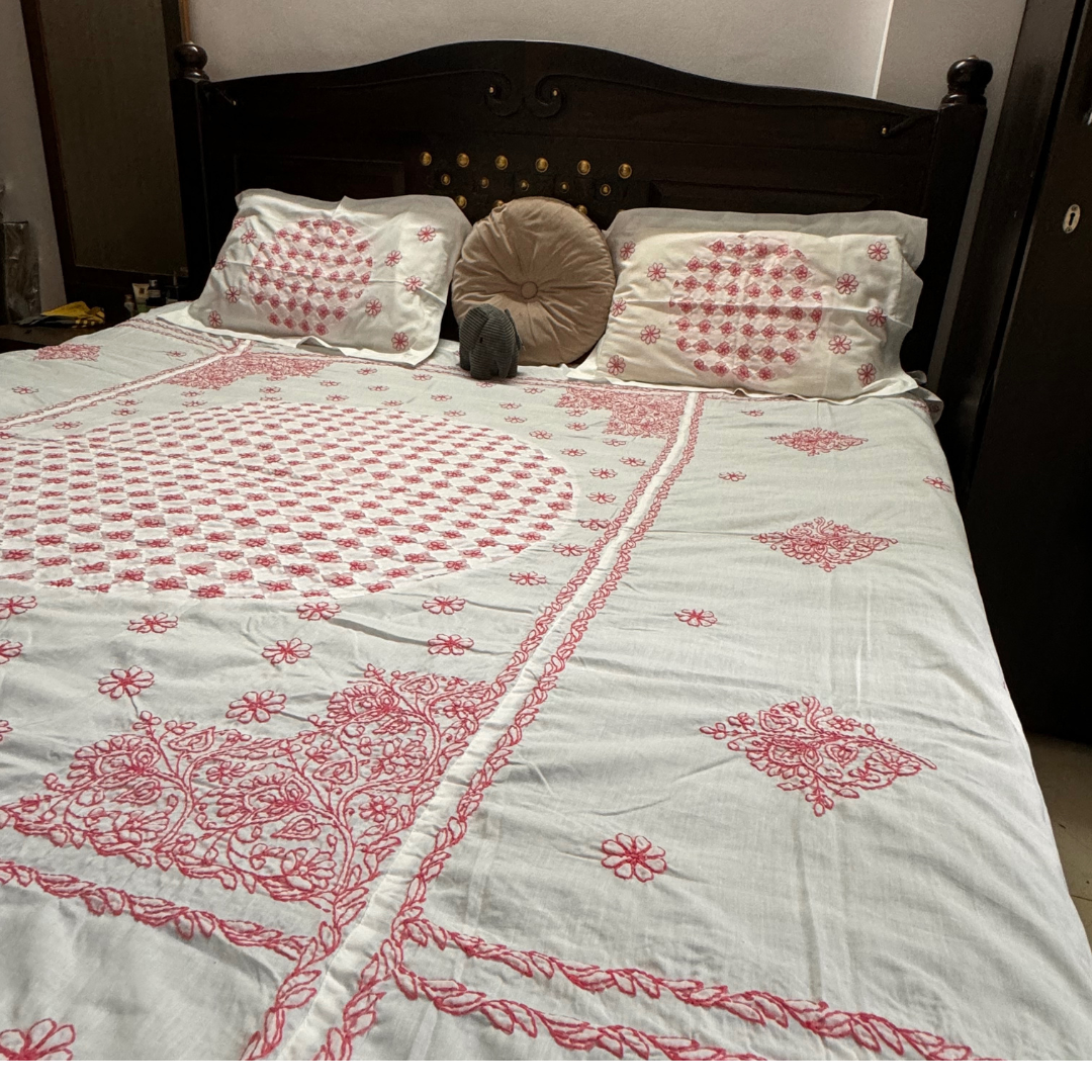 CHIKANKARI BEDSHEETS