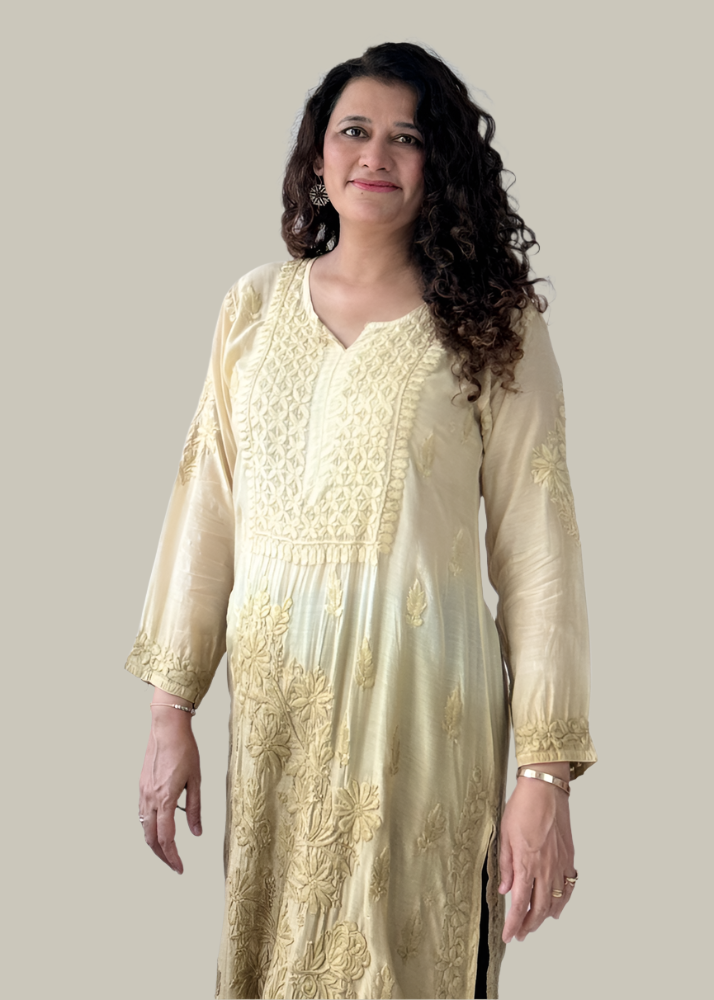 OMBRE LIGHT BROWN MUSLIN KURTA