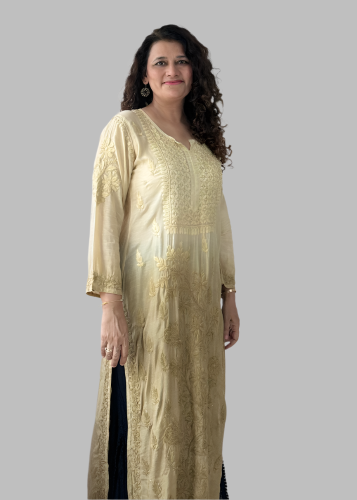 OMBRE LIGHT BROWN MUSLIN KURTA