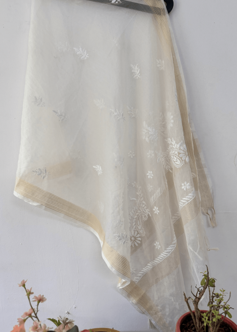 LUCKNOWI ORGANZA DUPPATTA