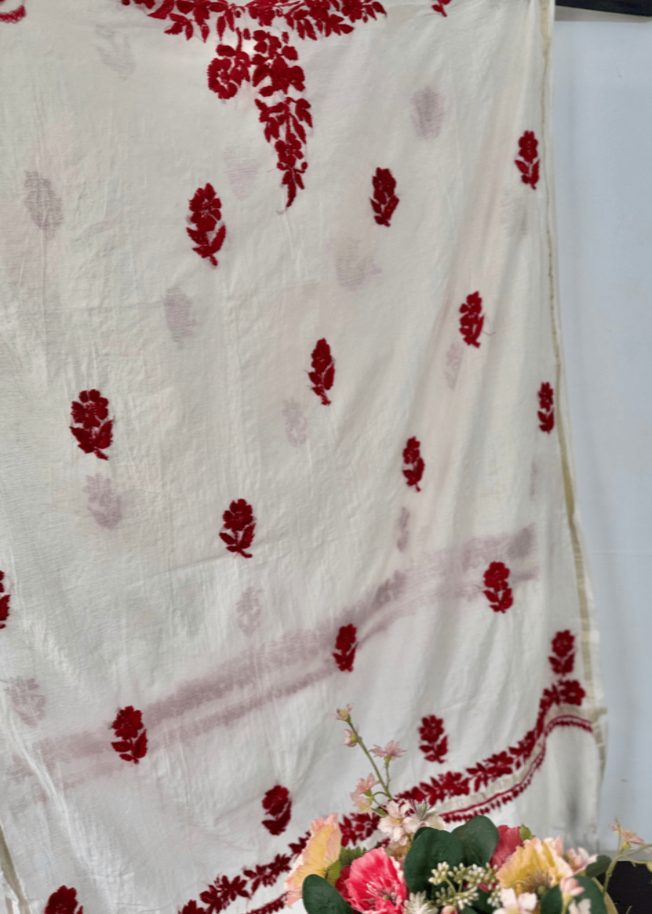 LUCKNOWI CHANDERI SILK DUPPATTA