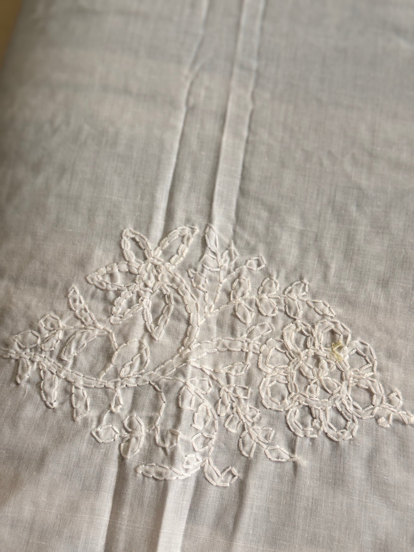 WHITE CHIKANKARI BEDSHEETS